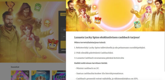 lucky spins käteispalautus