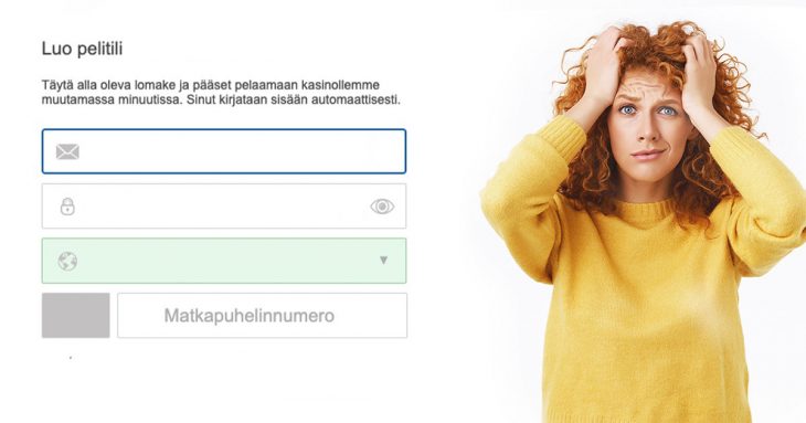 Perinteisellä nettikasinolla pitää täyttää lomakkeita