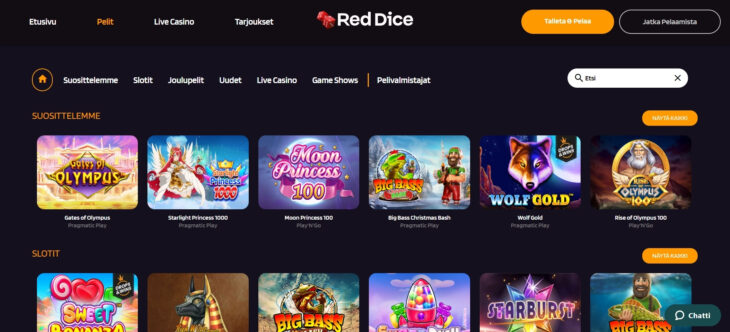 reddice casino pelivalikoima