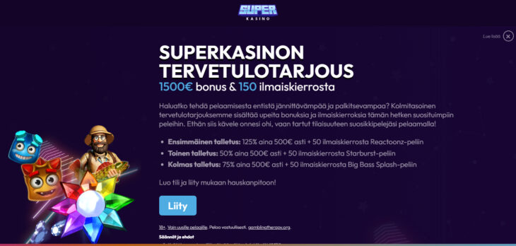 super kasino tervetuliaisbonus