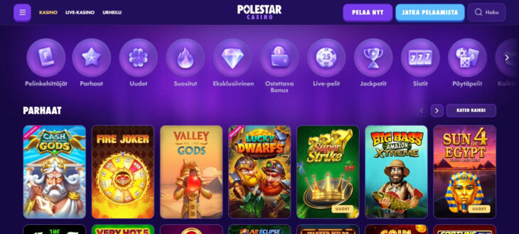 polestar casino pelivalikoima