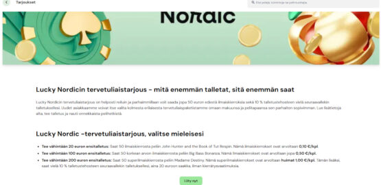 lucky nordic bonus