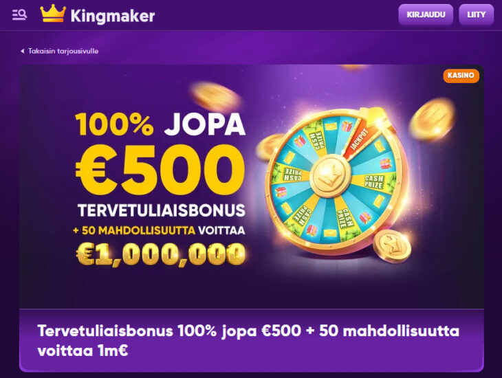 kingmaker casino bonus