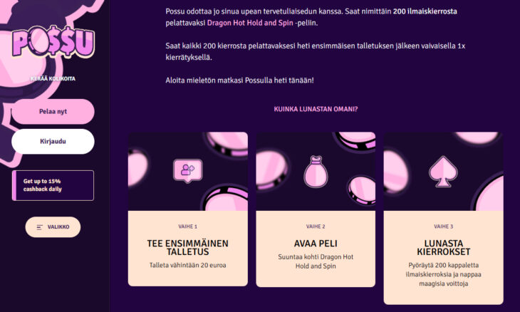 possu casino bonus
