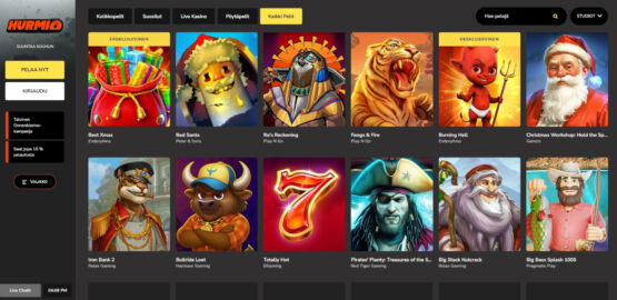 hurmio casino pelivalikoima