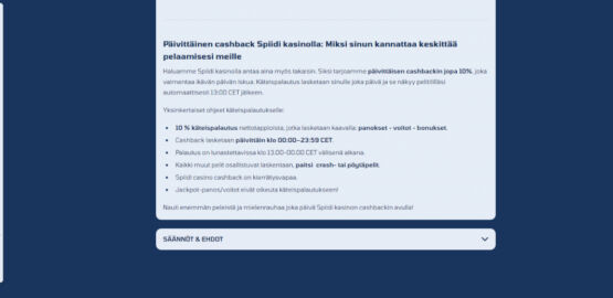 spiidi casinon käteispalautus