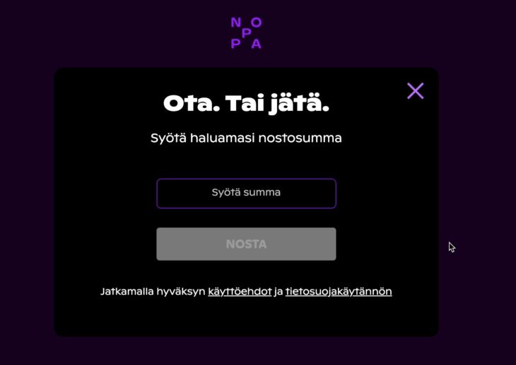 Noppa kasino kotiutus